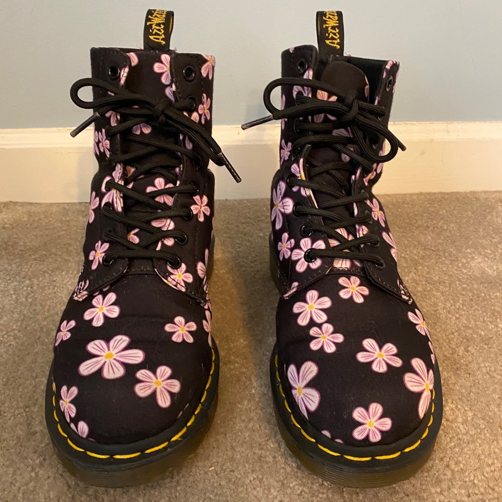 Dr Martens 1460 Canvas Floral Vegan Boots